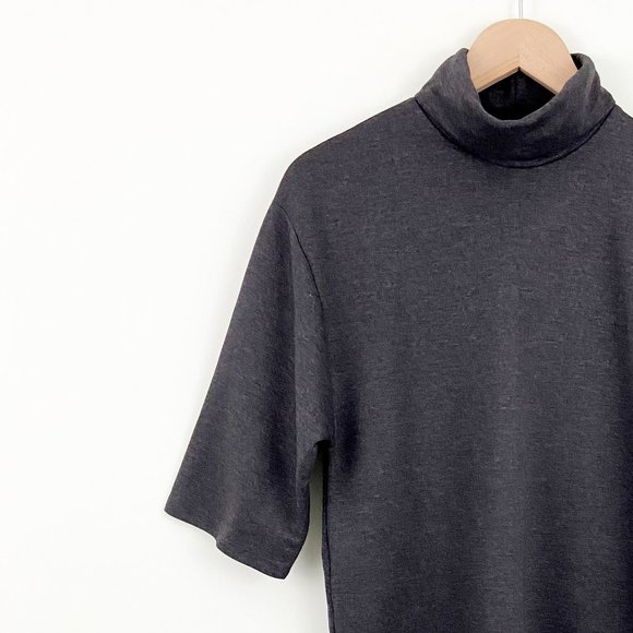 🌸SOLD🌸 NWT Zara | Grey Turtleneck 3/4 Sleeve Mini Dress Tunic Top TRF Small - Picture 7 of 9